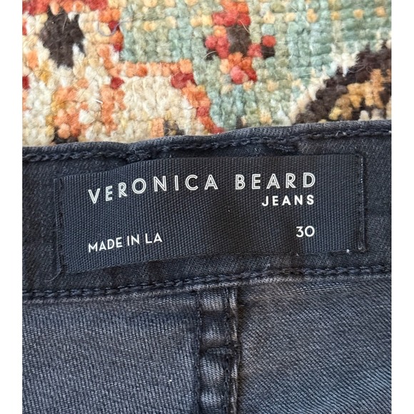 Veronica Beard Ryleigh Slim Straight High Rise Jeans Black Size 30 - Picture 2 of 9